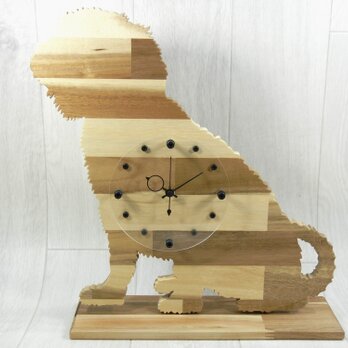 犬形時計　キャバリア・キング・チャールズ・スパニエル【木製（アカシア集成材）】（置き・掛け兼用時計）の画像