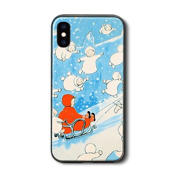 【オルファース 雪の子供たちの物語】スマホケース ガラスケース 名画 iPhone14Plus 12Proの画像