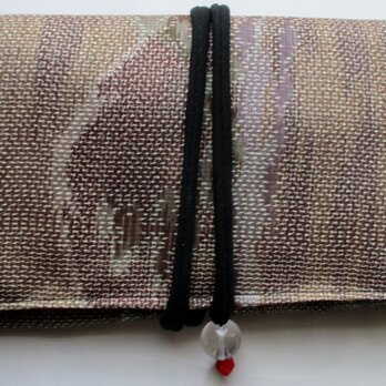 ７５４４　色大島紬の着物で作った和風財布・ポーチ＃送料無料の画像