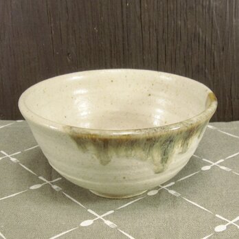 陶器 ご飯茶碗（やや大）藁白＋茶【240110】の画像