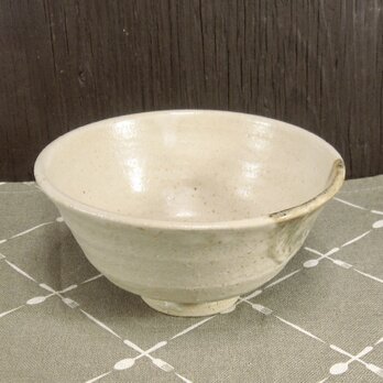 陶器 ご飯茶碗（中）藁白＋茶【240112】の画像
