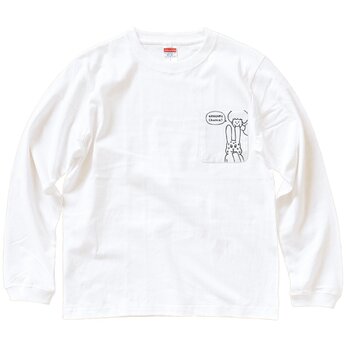 【 長袖 ポケット付 Tシャツ 】『アマガミチャンス！』 男女兼用 ロンT うさぎの画像