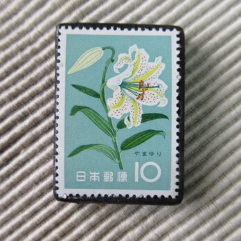 日本　花切手ブローチ9232の画像