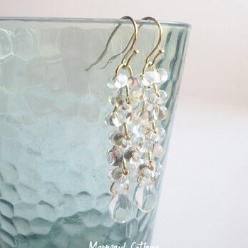 Water Cascade Earrings つぶつぶ水滴ガラスの連なりピアス・イヤリングの画像