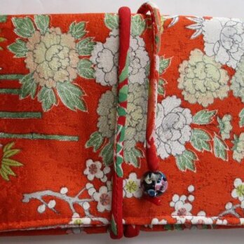 ７５５１　花柄の着物で作った和風財布・ポーチ＃送料無料の画像