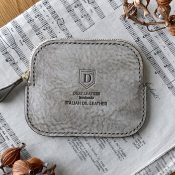 イタリア革の３wayカードケース／グレー