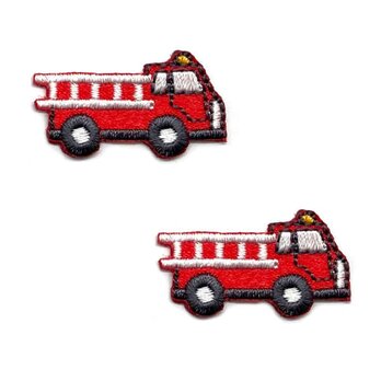 アップリケワッペン 消防車 ２枚 kr-0020 働く車 消防士 くるま 入園 入学の画像