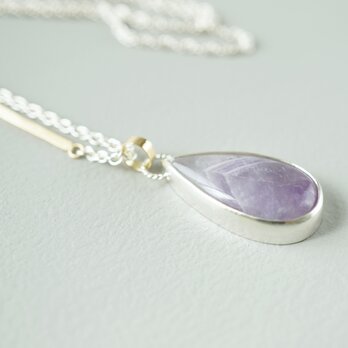 Striped Amethyst necklace/Pear shapedの画像