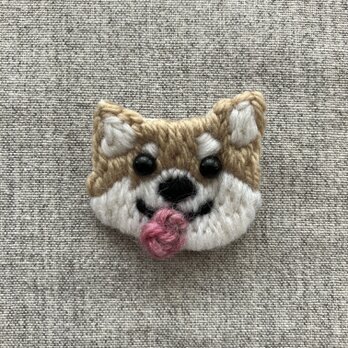 柴犬（お顔）＊ブローチの画像