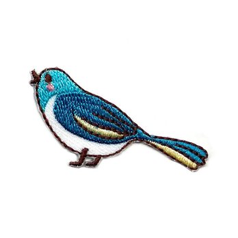 アップリケワッペン ブルーバード　kr-0066　 青い鳥 小鳥 野鳥 とりの画像