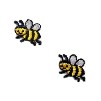 アップリケワッペン みつばち2枚　 kr-0030　蜜蜂　昆虫の画像
