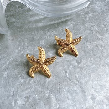 YA93-【 AVON 】エイボン・ヴィンテージイヤリング 1970〜80s Gold-tone starfish motif