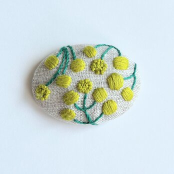 ミモザの刺繍ブローチ(botanical）#231の画像