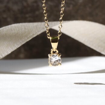 14Kgf クリスタルクォーツ 一粒ネックレス｜水晶 ｜華奢 シンプル ー Tiny shine ー