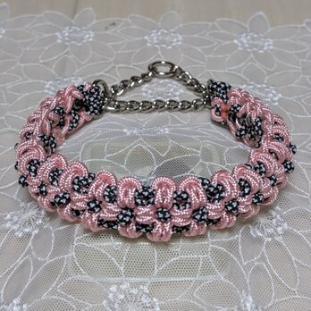 花柄 ハーフチョークチェーンタイプ　小型 中型犬用　お揃いのリードと共に