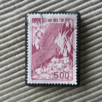 アップサイクル　日本　切手ブローチ9280の画像