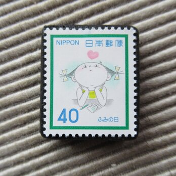日本　切手ブローチ9296の画像