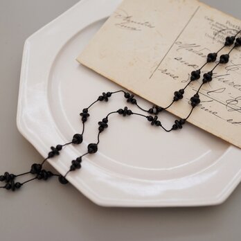 long necklace silk オニキス３の画像