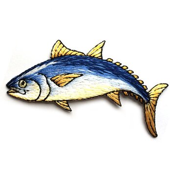 アップリケワッペンまぐろ お魚 フィッシュ w-1020 さかな きわだ キハダマグロ 釣り 海の画像