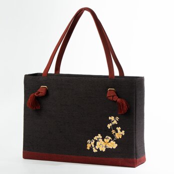 【高級正絹使用】江戸かたばみトートバッグ　※歌舞伎衣裳と同様の生糸使用してますの画像