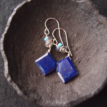 【SV】Lapis Lazuli × Labradorite Earrings／ラピスラズリ×ラブラドライト ピアスの画像