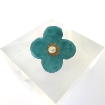 小さな花のbroach（ターコイズブルー）の画像