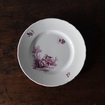 クレイユモントロー クレイユエモントロー デザート皿 平皿 φ21cm フランス アンティーク a 0501627の画像