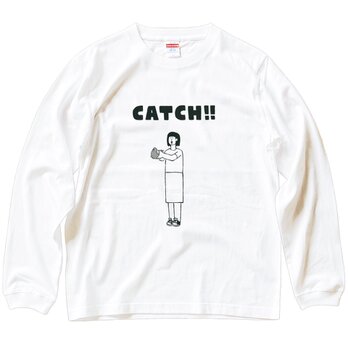 長袖 Tシャツ 『ハトキャッチ！！・女子』 男女兼用 ロンT ペア 鳥の画像