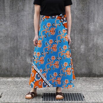 カンガの巻きスカート｜アフリカ布スカート ロングスカート アフリカンプリントの画像