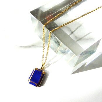jewel cut necklace　（青）の画像