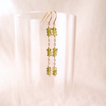【K14gf・受注制作】Vesuvianite Long Earrings／ヴェスビアナイト ロングピアスの画像