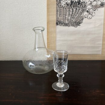 かわいい形のガラス酒器　デキャンタ　オリーブ入れ　yk0210の画像