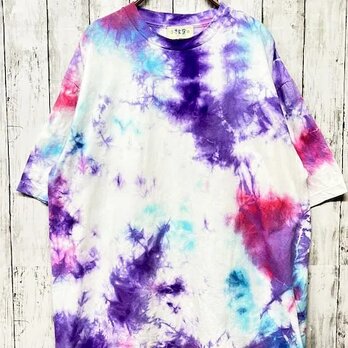 タイダイ染め　ビッグシルエット Tシャツ　XLサイズ　ミックス　Hippies Dye HD21-21の画像