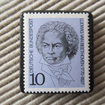 ドイツ　ベートーベン切手ブローチ9324の画像