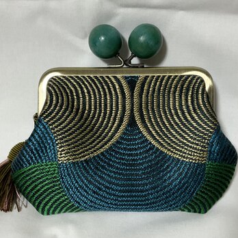 SAFECO　フランス生地　ジャガード　カラフル　親子がま口ミニ財布　の画像