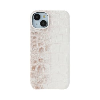 【希少本革】送料無料 ヒマラヤ クロコダイル iPhone 15 Plus ケース カバー 高級 本革 本物 一枚革 極上の触感の画像