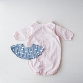 女の子出産祝いセット(ロンパース･スタイセット)＊日本製ダブルガーゼ素材＊送料無料の画像