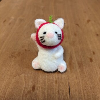 プチトマにゃんこ（羊毛フェルト猫）の画像