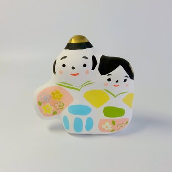 張り子　春のひな人形  中【小花】（ロ）
