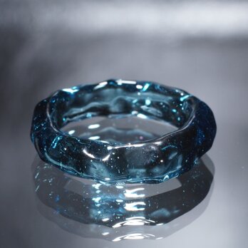 Blue Stardust Glass Ice Ring 【YASUDA GLASS】の画像