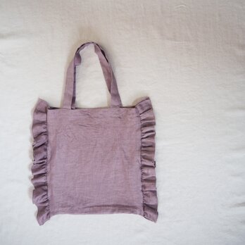 ■Pre-order■Linen frill tote bag / PINKの画像