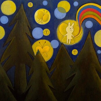 森とうさぎ (額装込)