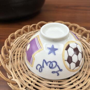 サッカー　アイシングクッキー　茶碗　小ぶり　1個の画像