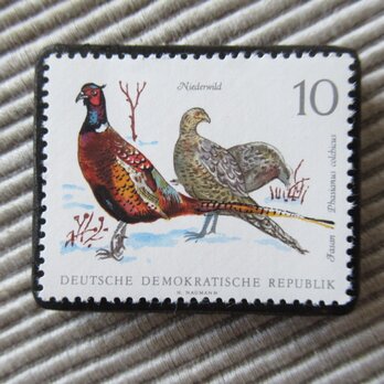 ドイツ　野鳥切手ブローチ9399の画像