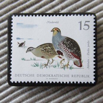 ドイツ　野鳥切手ブローチ9400の画像