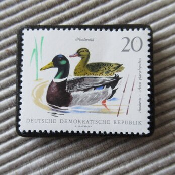 ドイツ　野鳥切手ブローチ9401の画像
