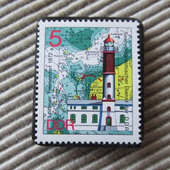 ドイツ　灯台切手ブローチ9410の画像