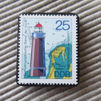 ドイツ　灯台切手ブローチ9413の画像