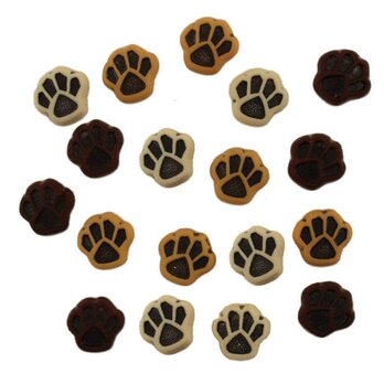 アメリカ ボタンガローア ボタン18個 肉球の足跡S　ポウ　b-2319　猫　犬の画像