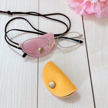 春色　岡山デニム　眼鏡ホルダー 　ネックレス　グラスホルダー　ネックストラップ（桜ピンク、ミモザイエロー）の画像